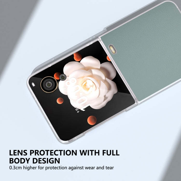 For Honor Magic V Flip ABEEL Frosted Translucent Frame PU Leather Full Coverage Phone Case