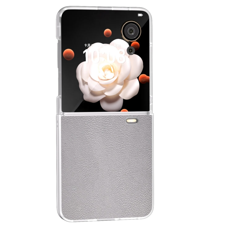 For Honor Magic V Flip ABEEL Frosted Translucent Frame PU Leather Full Coverage Phone Case