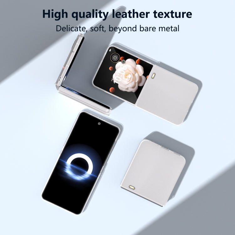 For Honor Magic V Flip ABEEL Frosted Translucent Frame PU Leather Full Coverage Phone Case