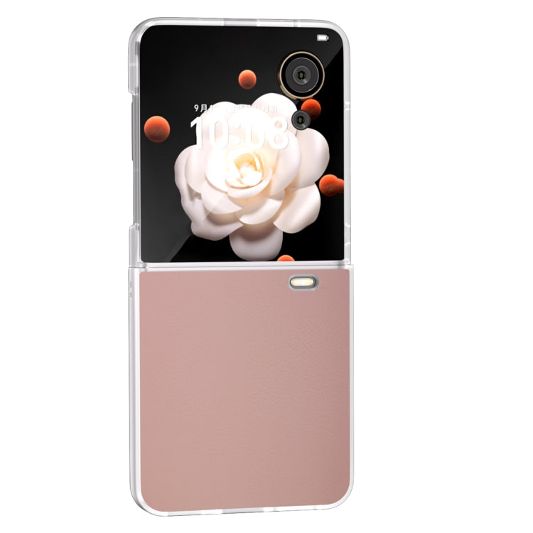 For Honor Magic V Flip ABEEL Frosted Translucent Frame PU Leather Full Coverage Phone Case