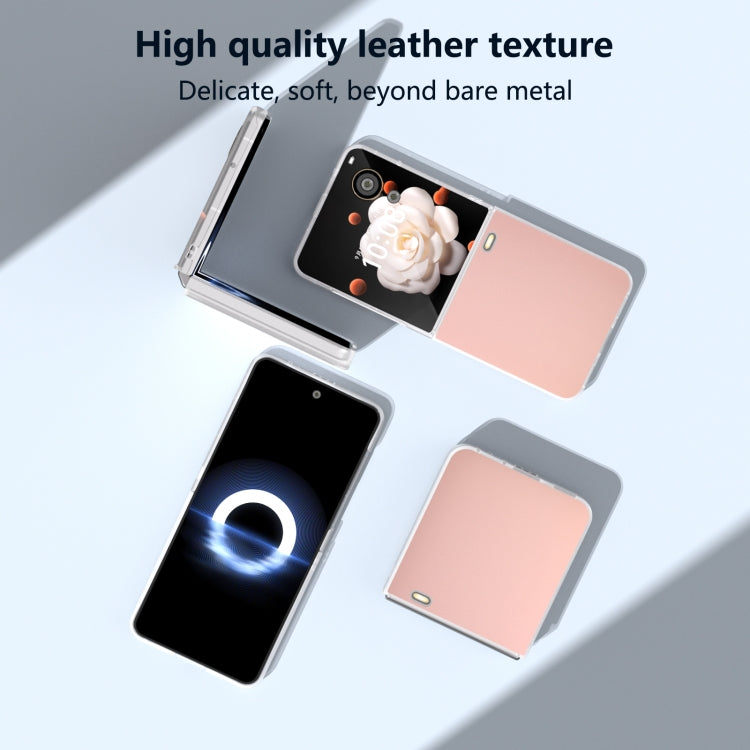 For Honor Magic V Flip ABEEL Frosted Translucent Frame PU Leather Full Coverage Phone Case