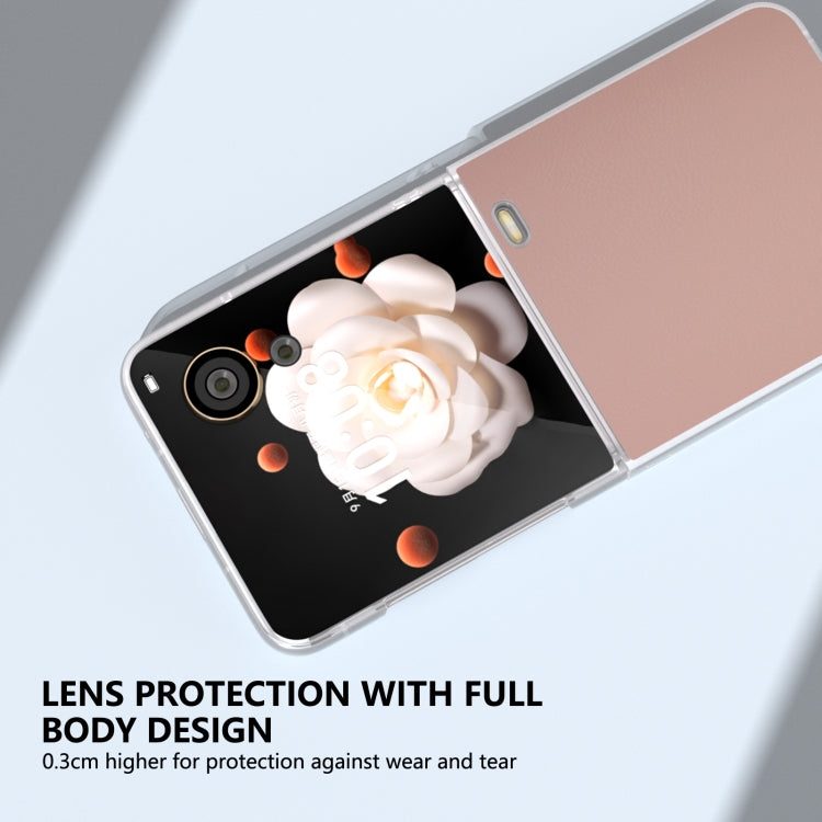 For Honor Magic V Flip ABEEL Frosted Translucent Frame PU Leather Full Coverage Phone Case