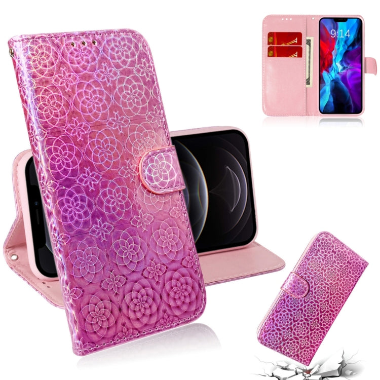 For iPhone 12 / 12 Pro Solid Color Colorful Magnetic Buckle Horizontal Flip PU Leather Case with Holder & Card Slots & Wallet & Lanyard