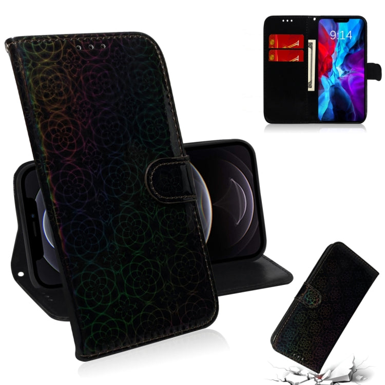For iPhone 12 / 12 Pro Solid Color Colorful Magnetic Buckle Horizontal Flip PU Leather Case with Holder & Card Slots & Wallet & Lanyard