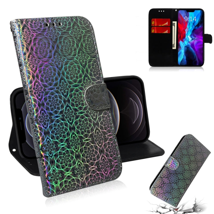 For iPhone 12 / 12 Pro Solid Color Colorful Magnetic Buckle Horizontal Flip PU Leather Case with Holder & Card Slots & Wallet & Lanyard