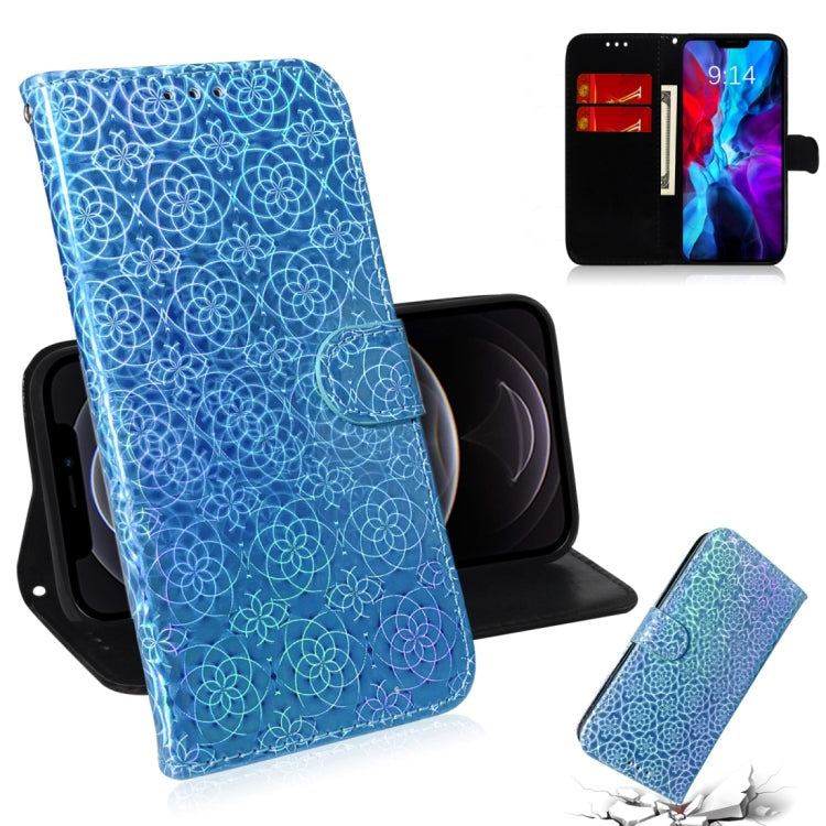 For iPhone 12 / 12 Pro Solid Color Colorful Magnetic Buckle Horizontal Flip PU Leather Case with Holder & Card Slots & Wallet & Lanyard