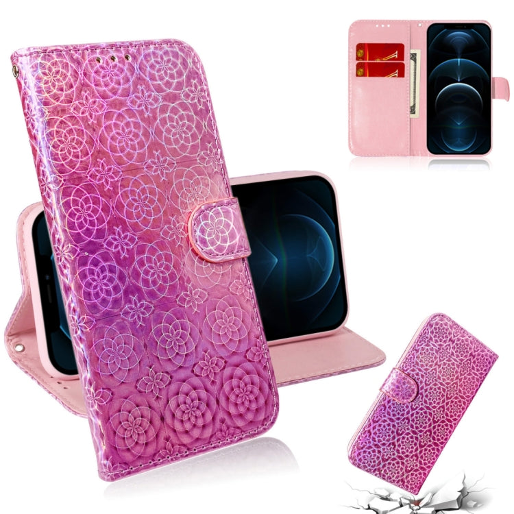 For iPhone 12 Pro Max Solid Color Colorful Magnetic Buckle Horizontal Flip PU Leather Case with Holder & Card Slots & Wallet & Lanyard