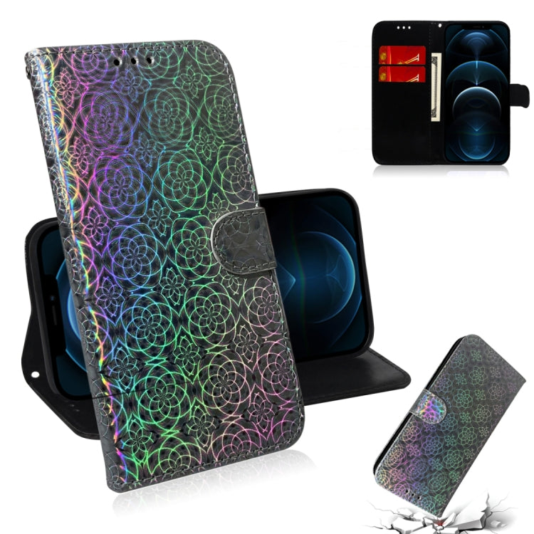 For iPhone 12 Pro Max Solid Color Colorful Magnetic Buckle Horizontal Flip PU Leather Case with Holder & Card Slots & Wallet & Lanyard