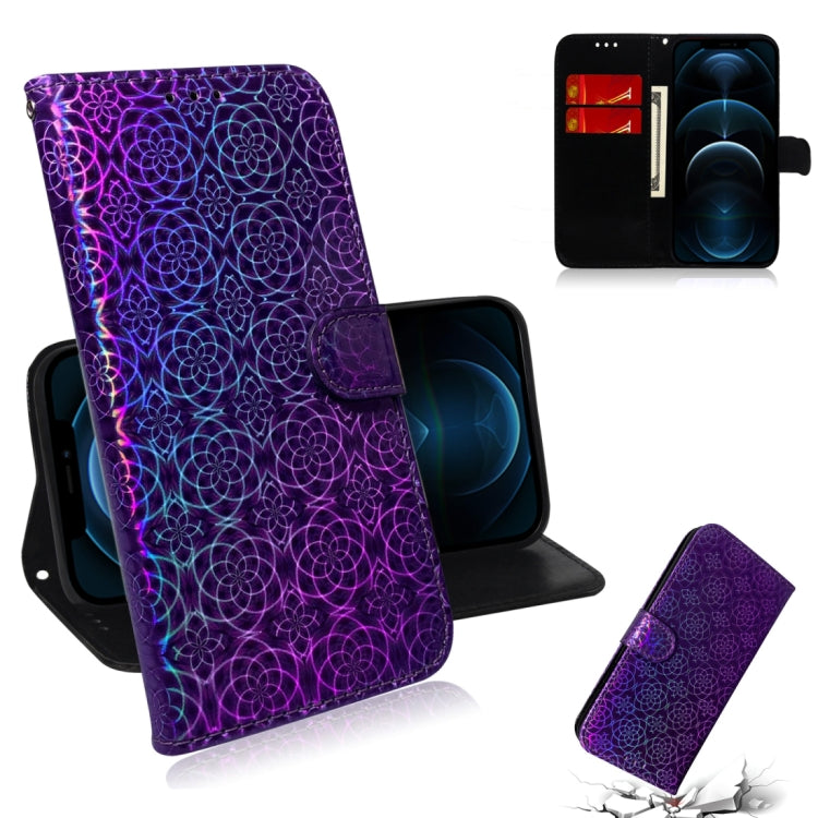 For iPhone 12 Pro Max Solid Color Colorful Magnetic Buckle Horizontal Flip PU Leather Case with Holder & Card Slots & Wallet & Lanyard