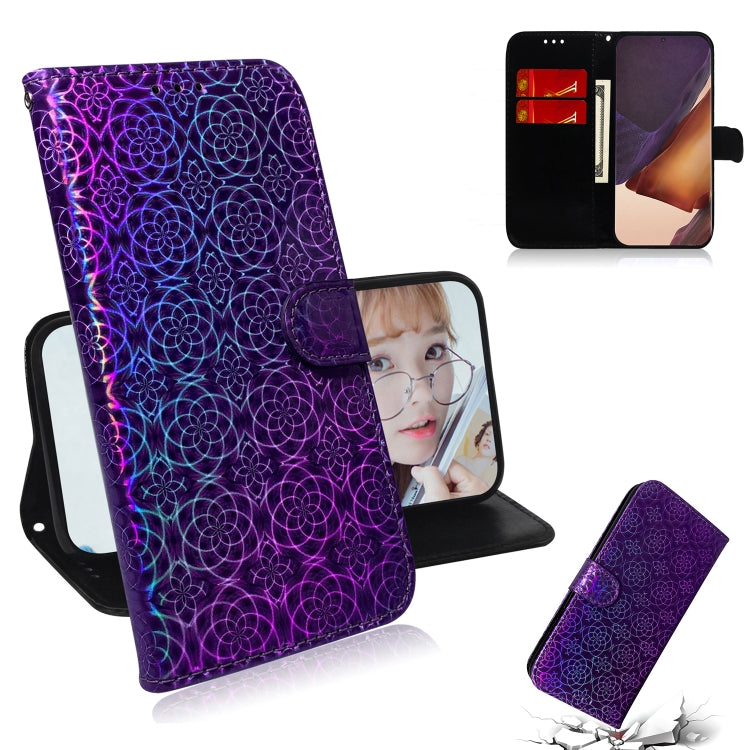 For Samsung Galaxy Note20 Ultra Solid Color Colorful Magnetic Buckle Horizontal Flip PU Leather Case with Holder & Card Slots & Wallet & Lanyard