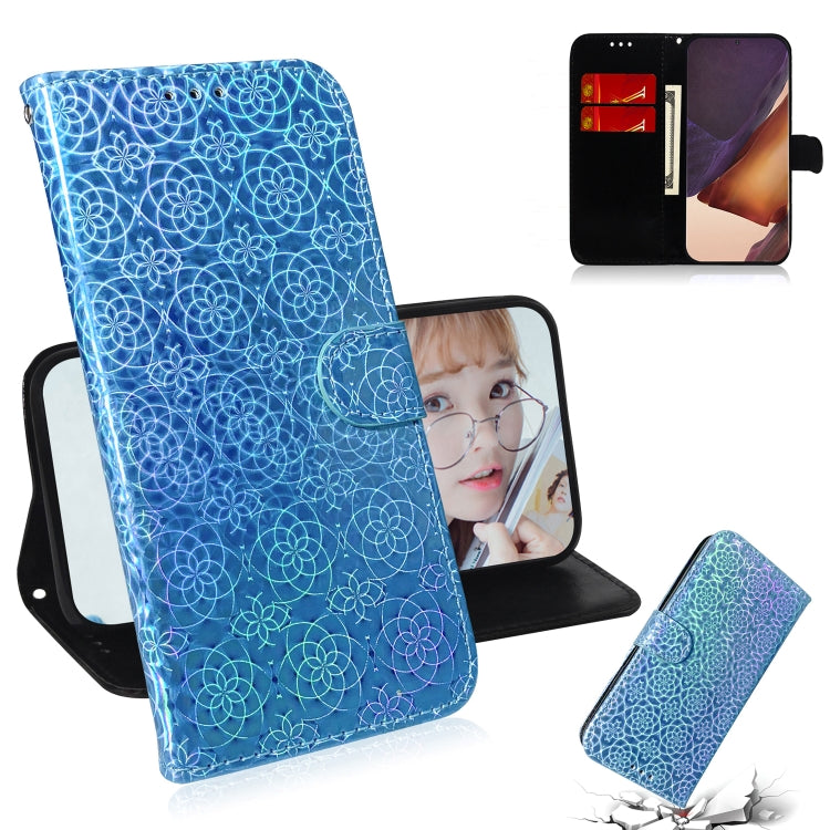 For Samsung Galaxy Note20 Ultra Solid Color Colorful Magnetic Buckle Horizontal Flip PU Leather Case with Holder & Card Slots & Wallet & Lanyard
