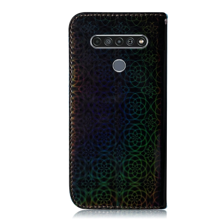 For LG K61 Solid Color Colorful Magnetic Buckle Horizontal Flip PU Leather Case with Holder & Card Slots & Wallet & Lanyard