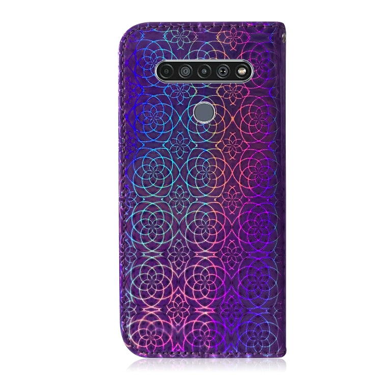 For LG K61 Solid Color Colorful Magnetic Buckle Horizontal Flip PU Leather Case with Holder & Card Slots & Wallet & Lanyard