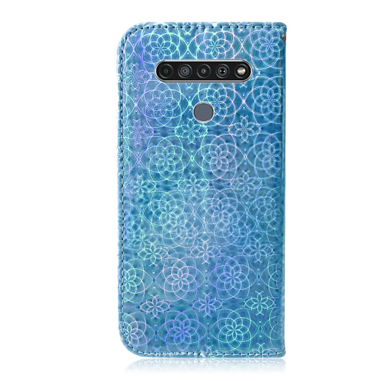 For LG K61 Solid Color Colorful Magnetic Buckle Horizontal Flip PU Leather Case with Holder & Card Slots & Wallet & Lanyard