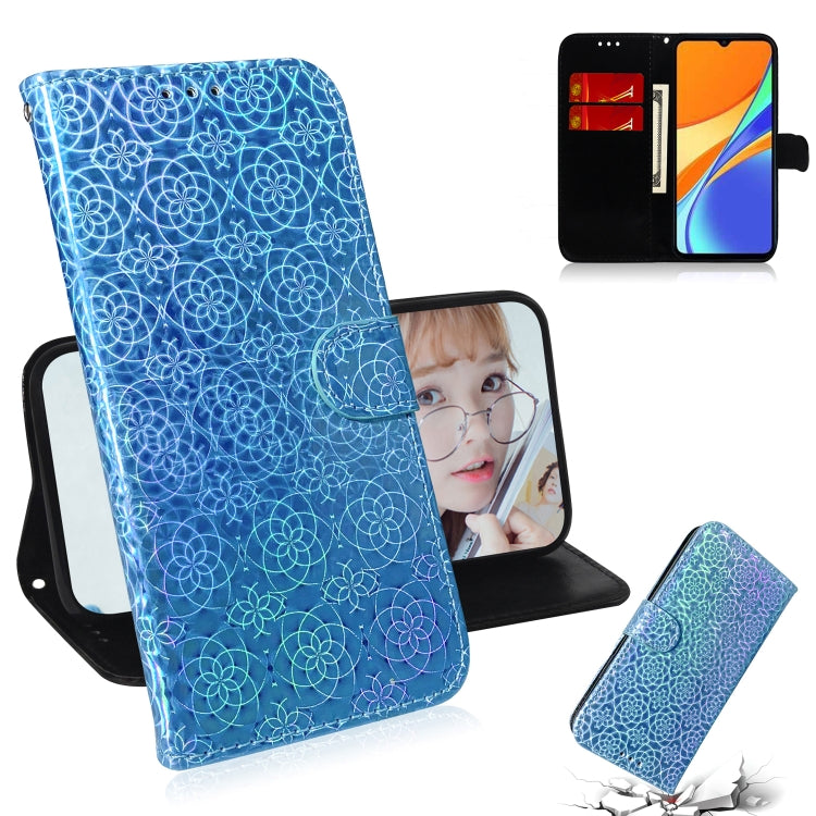 For Xiaomi Redmi 9C Solid Color Colorful Magnetic Buckle Horizontal Flip PU Leather Case with Holder & Card Slots & Wallet & Lanyard