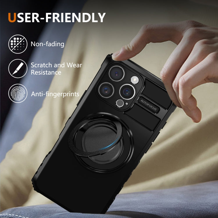 For iPhone 16 Pro Rotating Magnetic Holder Phone Case