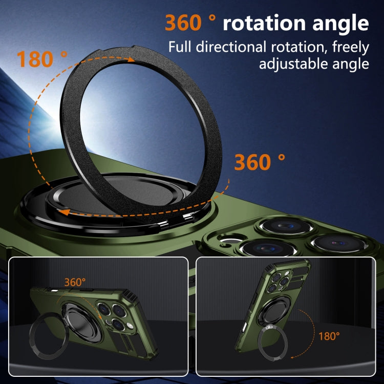 For iPhone 16 Pro Rotating Magnetic Holder Phone Case