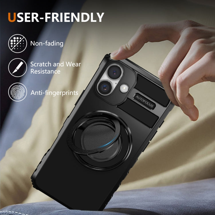 For iPhone 16 Plus Rotating Magnetic Holder Phone Case