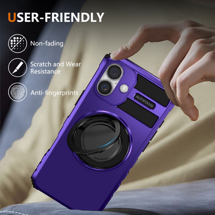 For iPhone 16 Plus Rotating Magnetic Holder Phone Case