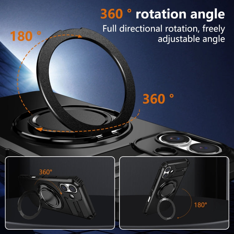 For iPhone 16 Rotating Magnetic Holder Phone Case