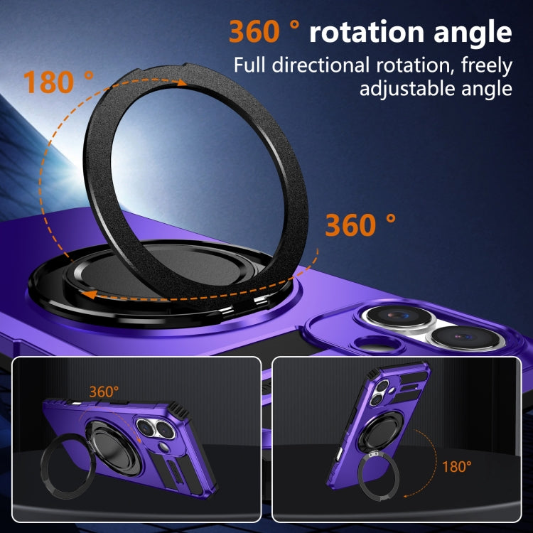 For iPhone 16 Rotating Magnetic Holder Phone Case