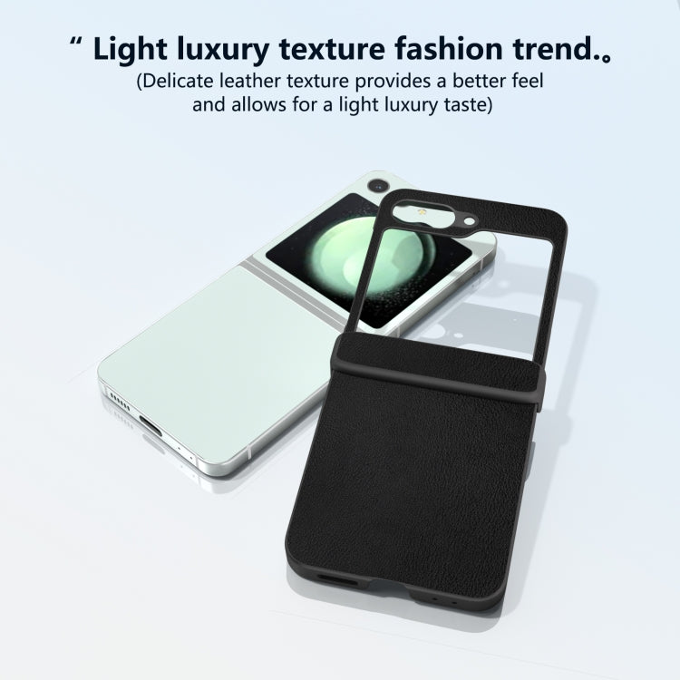For Samsung Galaxy Z Flip6 / Flip7 FE Three Parts Skin Feel PU Leather Full Coverage Phone Case