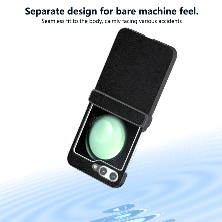 For Samsung Galaxy Z Flip6 / Flip7 FE Three Parts Skin Feel PU Leather Full Coverage Phone Case