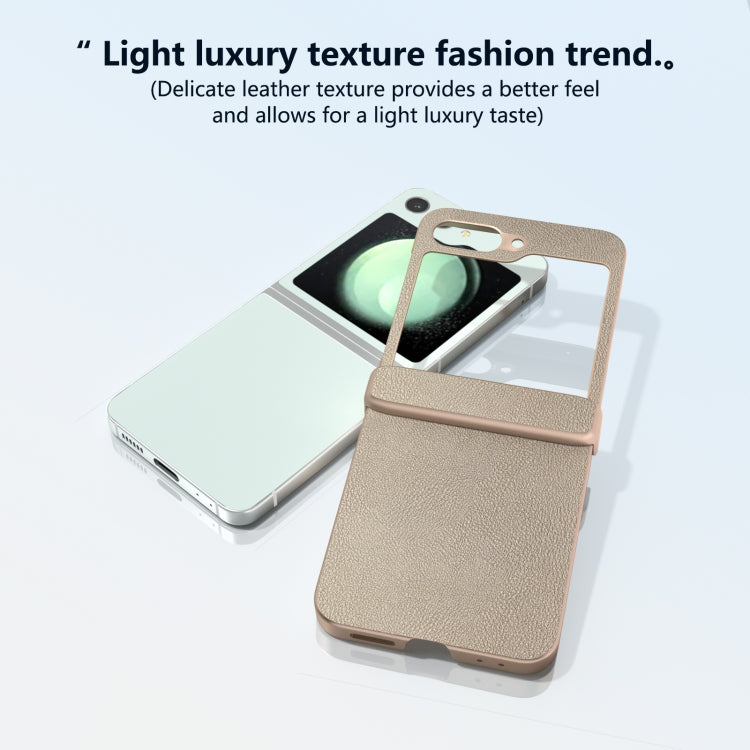 For Samsung Galaxy Z Flip6 / Flip7 FE Three Parts Skin Feel PU Leather Full Coverage Phone Case