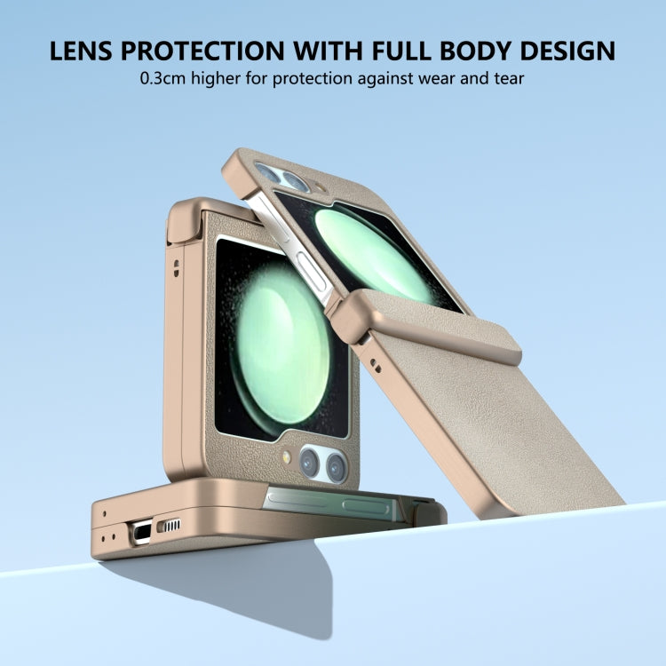 For Samsung Galaxy Z Flip6 / Flip7 FE Three Parts Skin Feel PU Leather Full Coverage Phone Case