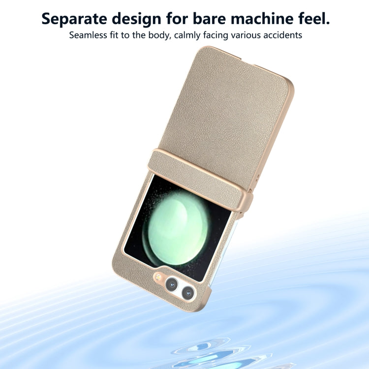 For Samsung Galaxy Z Flip6 / Flip7 FE Three Parts Skin Feel PU Leather Full Coverage Phone Case