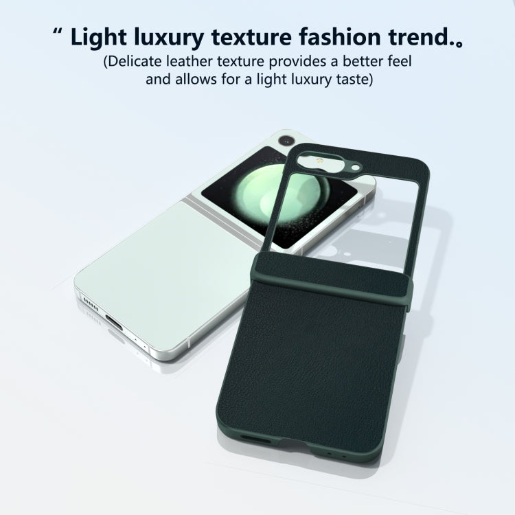 For Samsung Galaxy Z Flip6 / Flip7 FE Three Parts Skin Feel PU Leather Full Coverage Phone Case