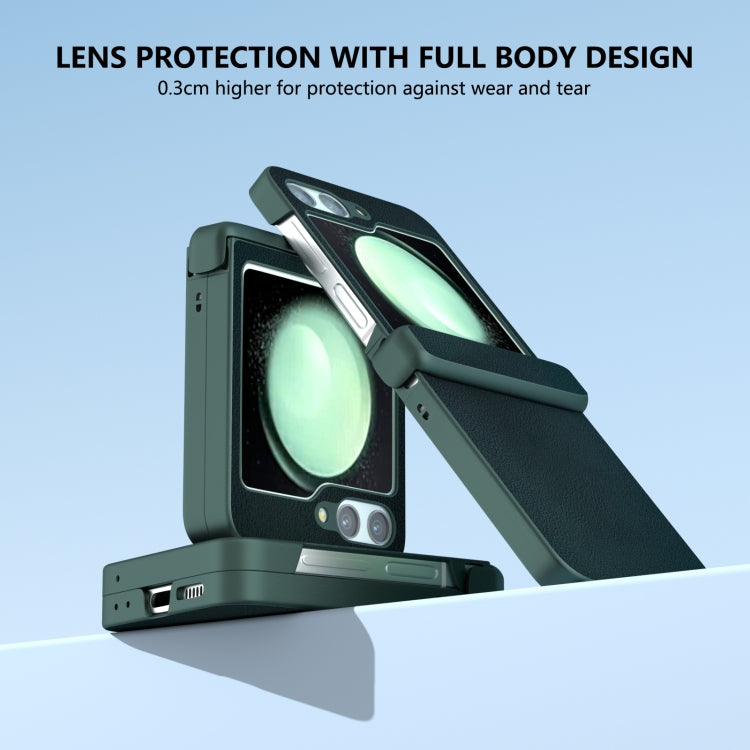 For Samsung Galaxy Z Flip6 / Flip7 FE Three Parts Skin Feel PU Leather Full Coverage Phone Case