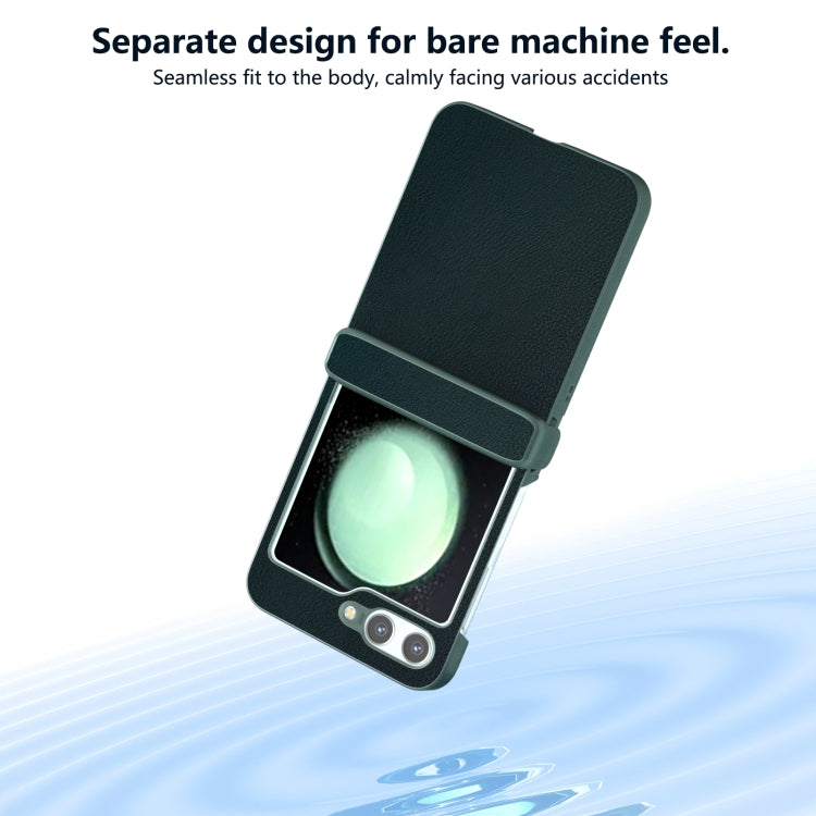For Samsung Galaxy Z Flip6 / Flip7 FE Three Parts Skin Feel PU Leather Full Coverage Phone Case