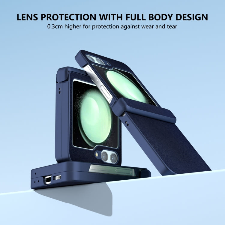 For Samsung Galaxy Z Flip6 / Flip7 FE Three Parts Skin Feel PU Leather Full Coverage Phone Case