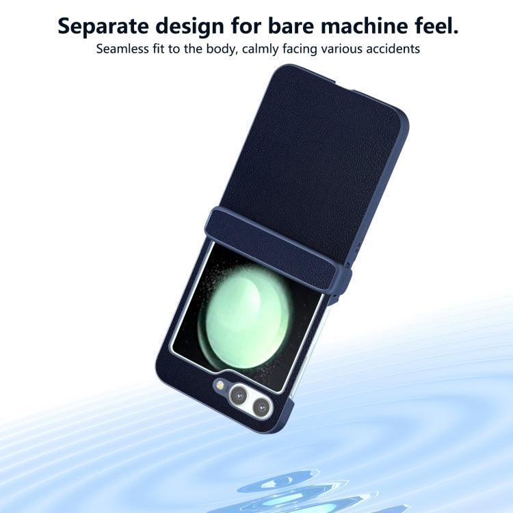 For Samsung Galaxy Z Flip6 / Flip7 FE Three Parts Skin Feel PU Leather Full Coverage Phone Case