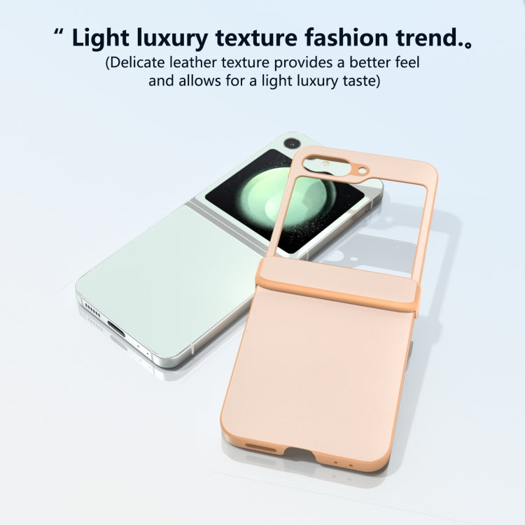 For Samsung Galaxy Z Flip6 / Flip7 FE Three Parts Skin Feel PU Leather Full Coverage Phone Case