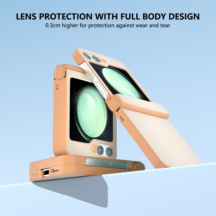 For Samsung Galaxy Z Flip6 / Flip7 FE Three Parts Skin Feel PU Leather Full Coverage Phone Case