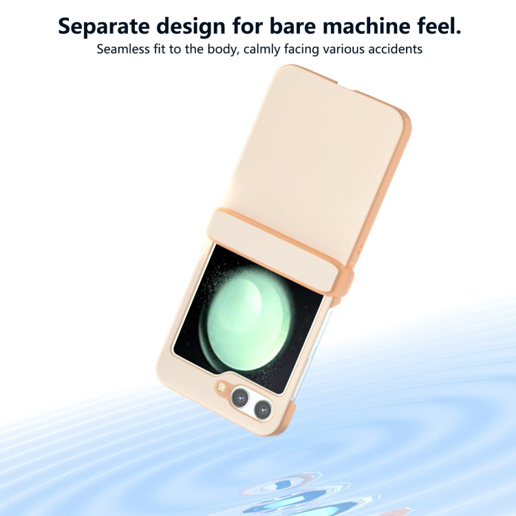 For Samsung Galaxy Z Flip6 / Flip7 FE Three Parts Skin Feel PU Leather Full Coverage Phone Case