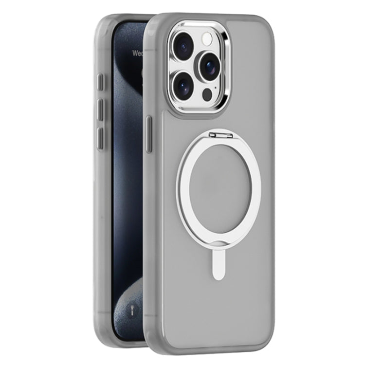 For iPhone 15 Pro Max Skin Feel Frosted MagSafe Magnetic Rotating Holder Phone Case
