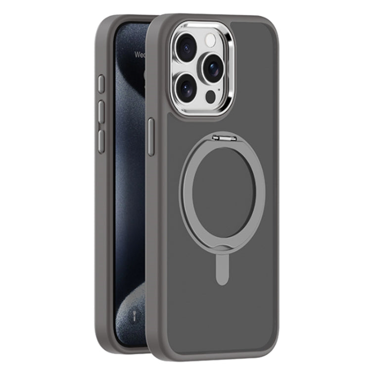 For iPhone 15 Pro Max Skin Feel Frosted MagSafe Magnetic Rotating Holder Phone Case