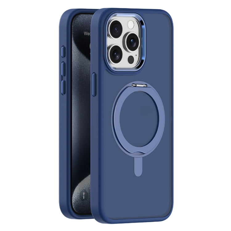 For iPhone 15 Pro Max Skin Feel Frosted MagSafe Magnetic Rotating Holder Phone Case