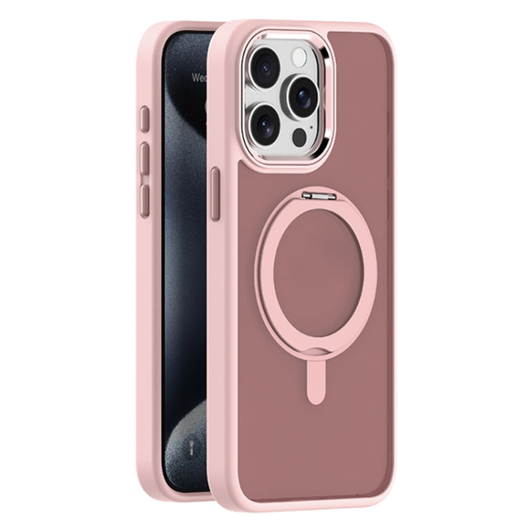 For iPhone 15 Pro Skin Feel Frosted MagSafe Magnetic Rotating Holder Phone Case