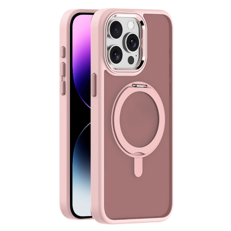 For iPhone 14 Pro Max Skin Feel Frosted MagSafe Magnetic Rotating Holder Phone Case