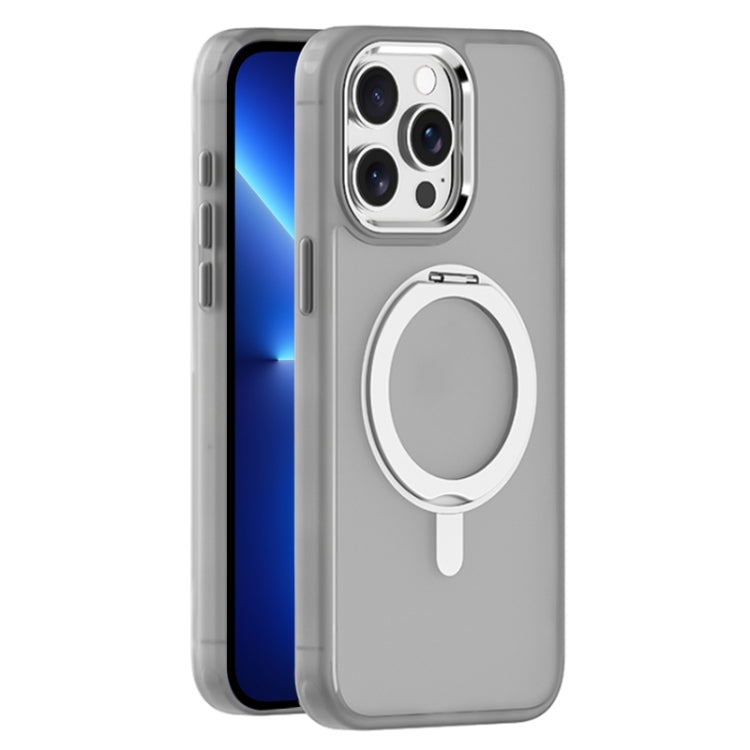 For iPhone 13 Pro Max Skin Feel Frosted MagSafe Magnetic Rotating Holder Phone Case