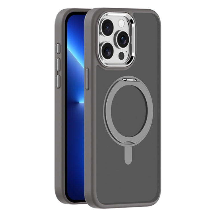 For iPhone 13 Pro Max Skin Feel Frosted MagSafe Magnetic Rotating Holder Phone Case