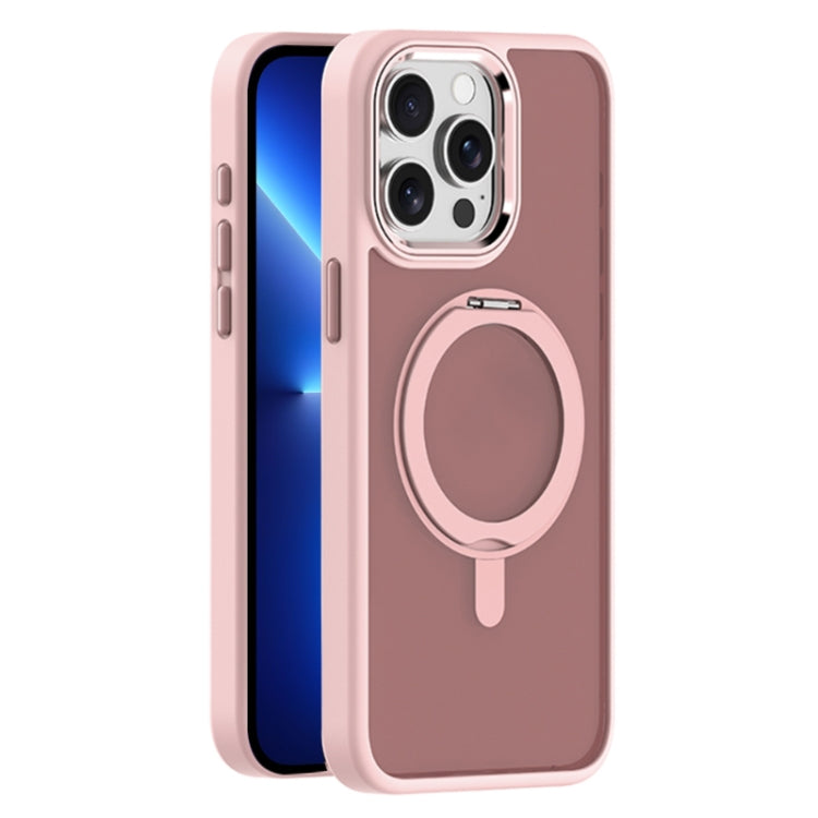 For iPhone 13 Pro Skin Feel Frosted MagSafe Magnetic Rotating Holder Phone Case