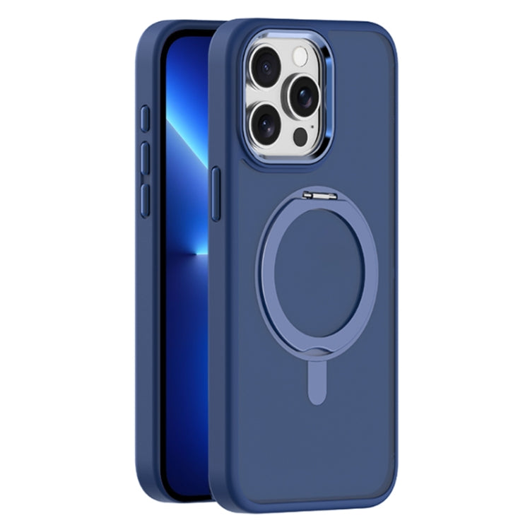 For iPhone 13 Pro Skin Feel Frosted MagSafe Magnetic Rotating Holder Phone Case