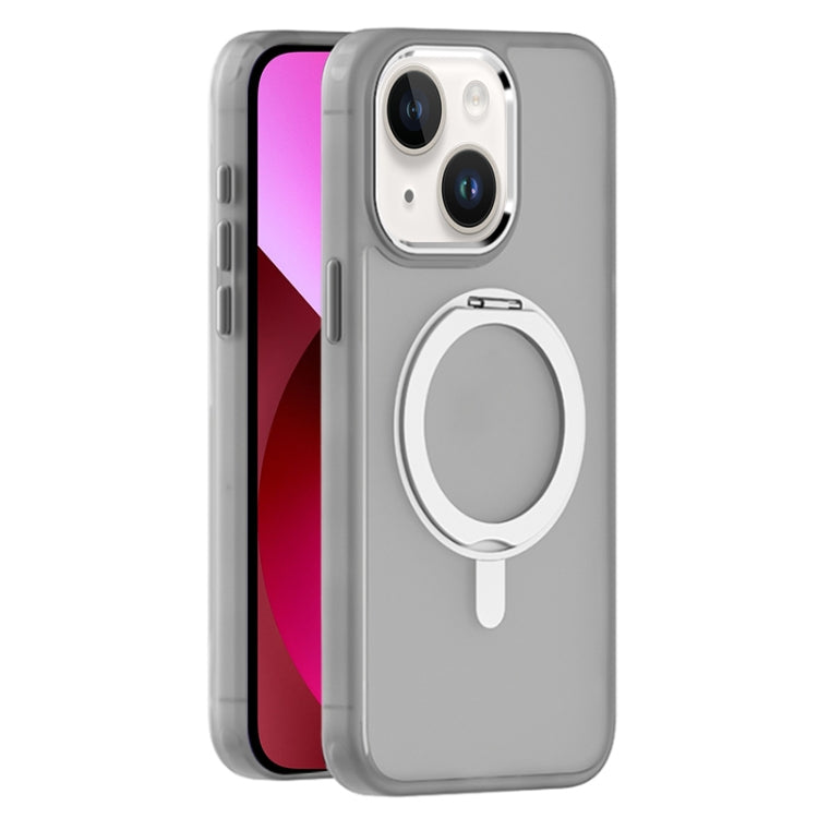 For iPhone 13 Skin Feel Frosted MagSafe Magnetic Rotating Holder Phone Case