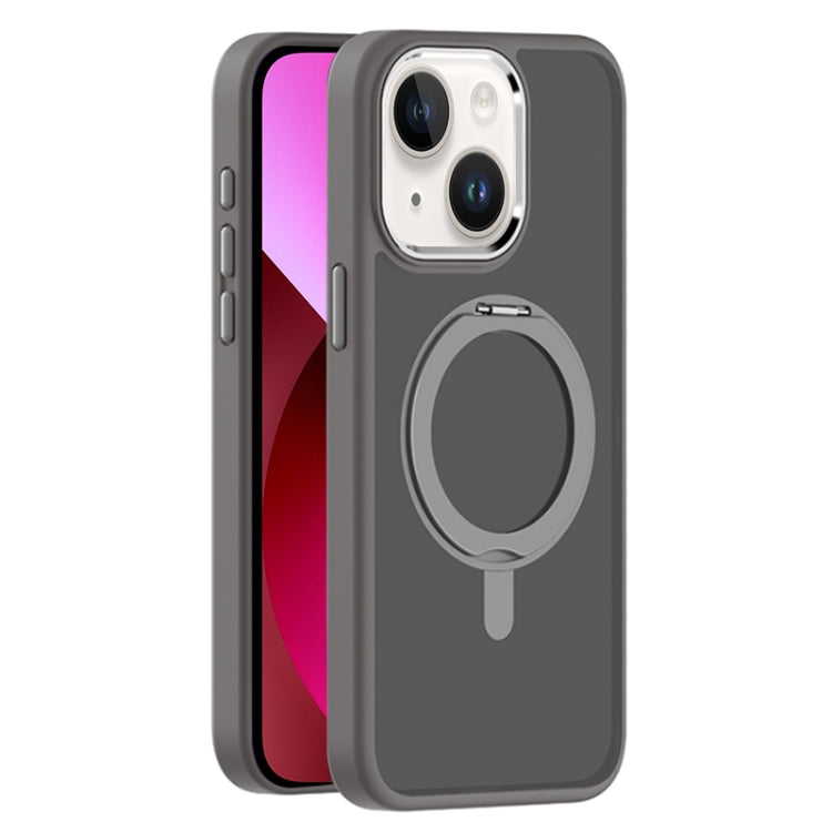 For iPhone 13 Skin Feel Frosted MagSafe Magnetic Rotating Holder Phone Case