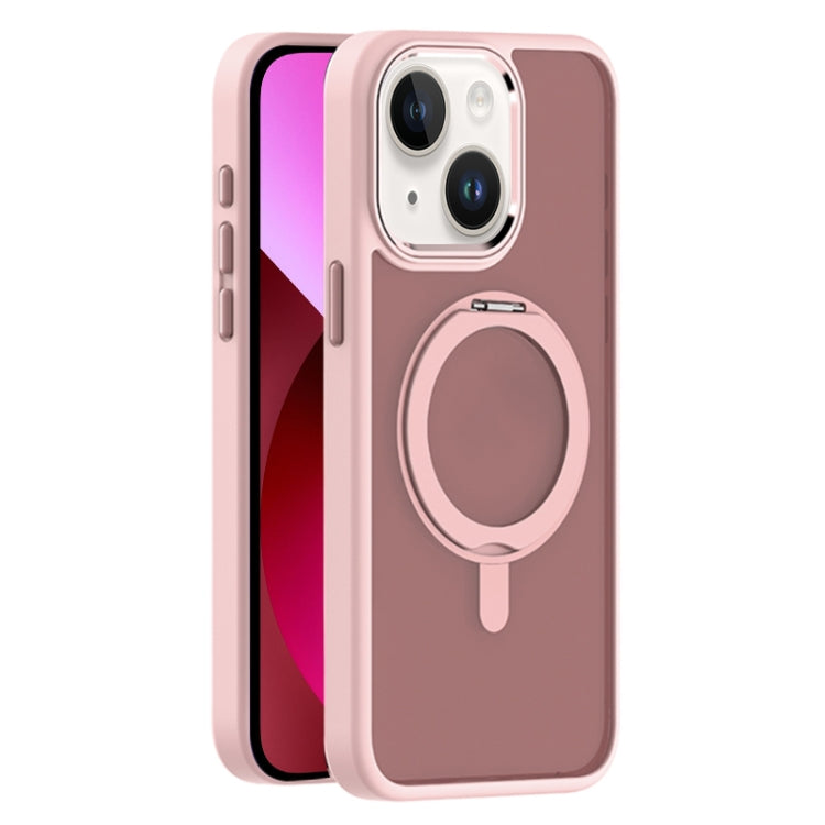 For iPhone 13 Skin Feel Frosted MagSafe Magnetic Rotating Holder Phone Case